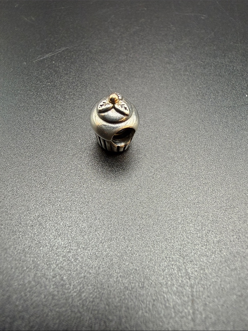 Retired Pandora Two-Tone Cupcake Charm